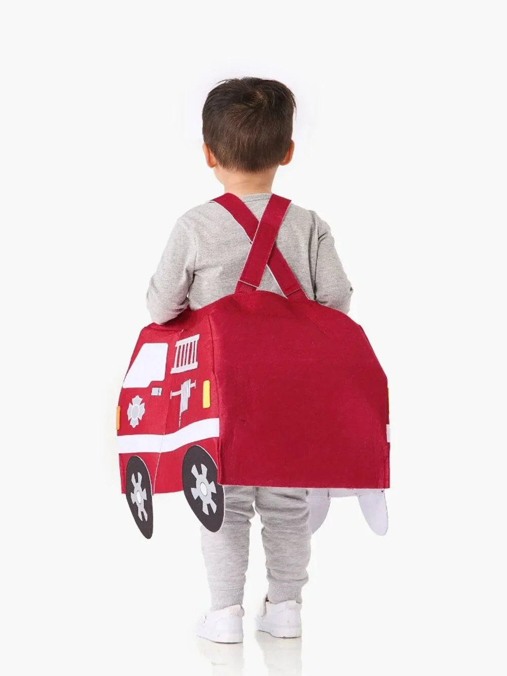 Pottery Barn Light Up Firetruck Costume with Sound Red Pull On Kids Size 3T NWT